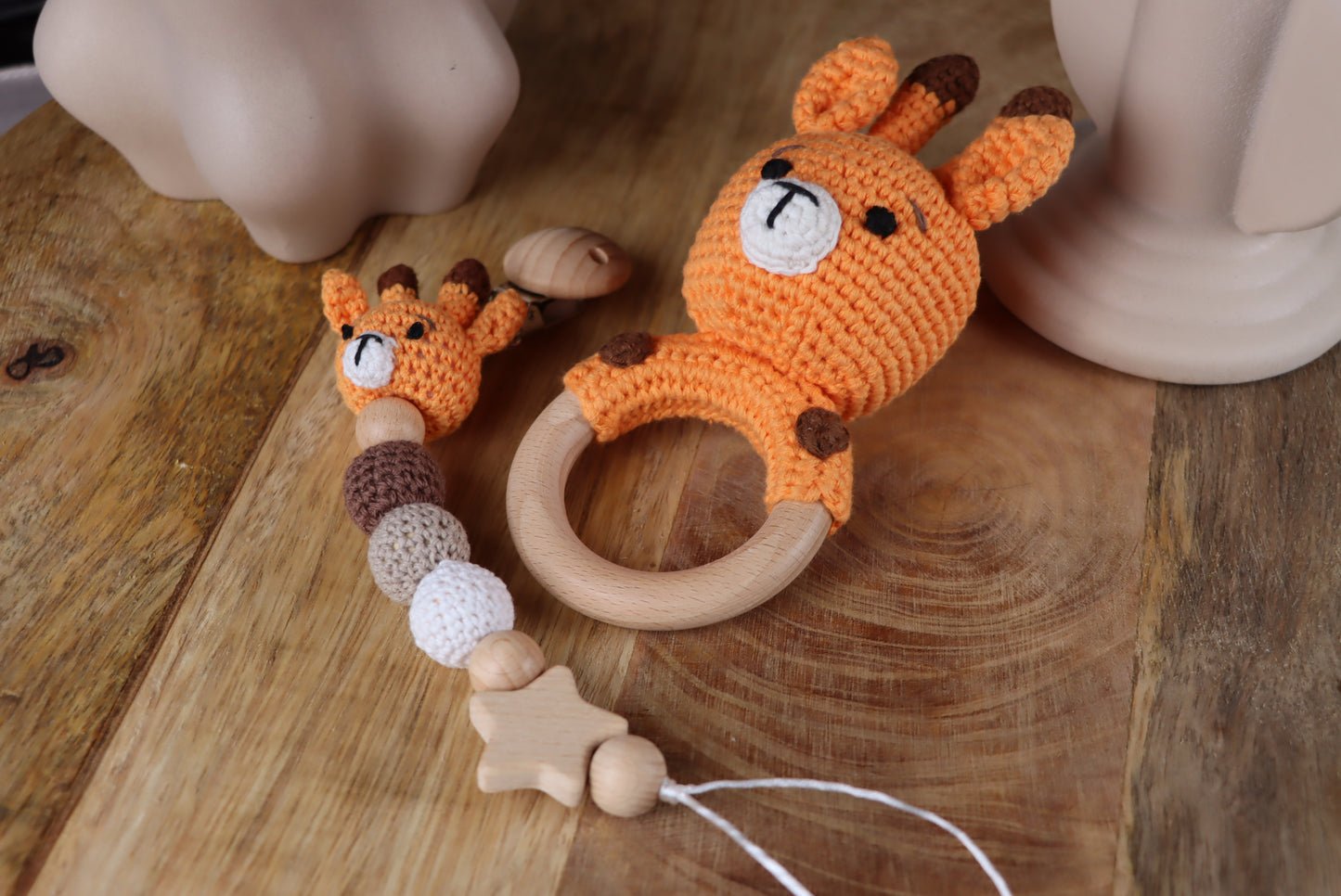 Gehäkelte Giraffe-Geschenkset