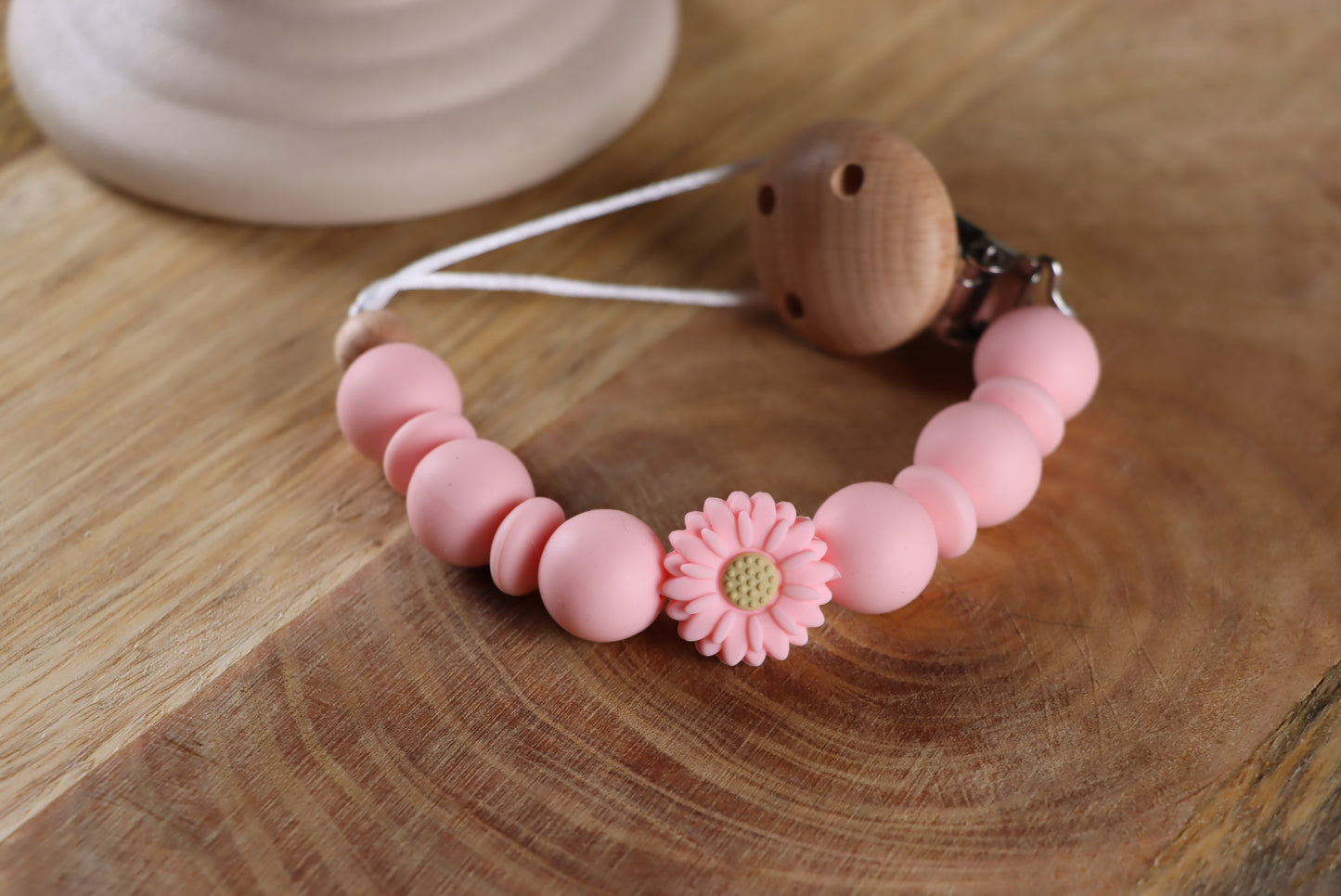 Schnullerkette Rosa -Silikon
