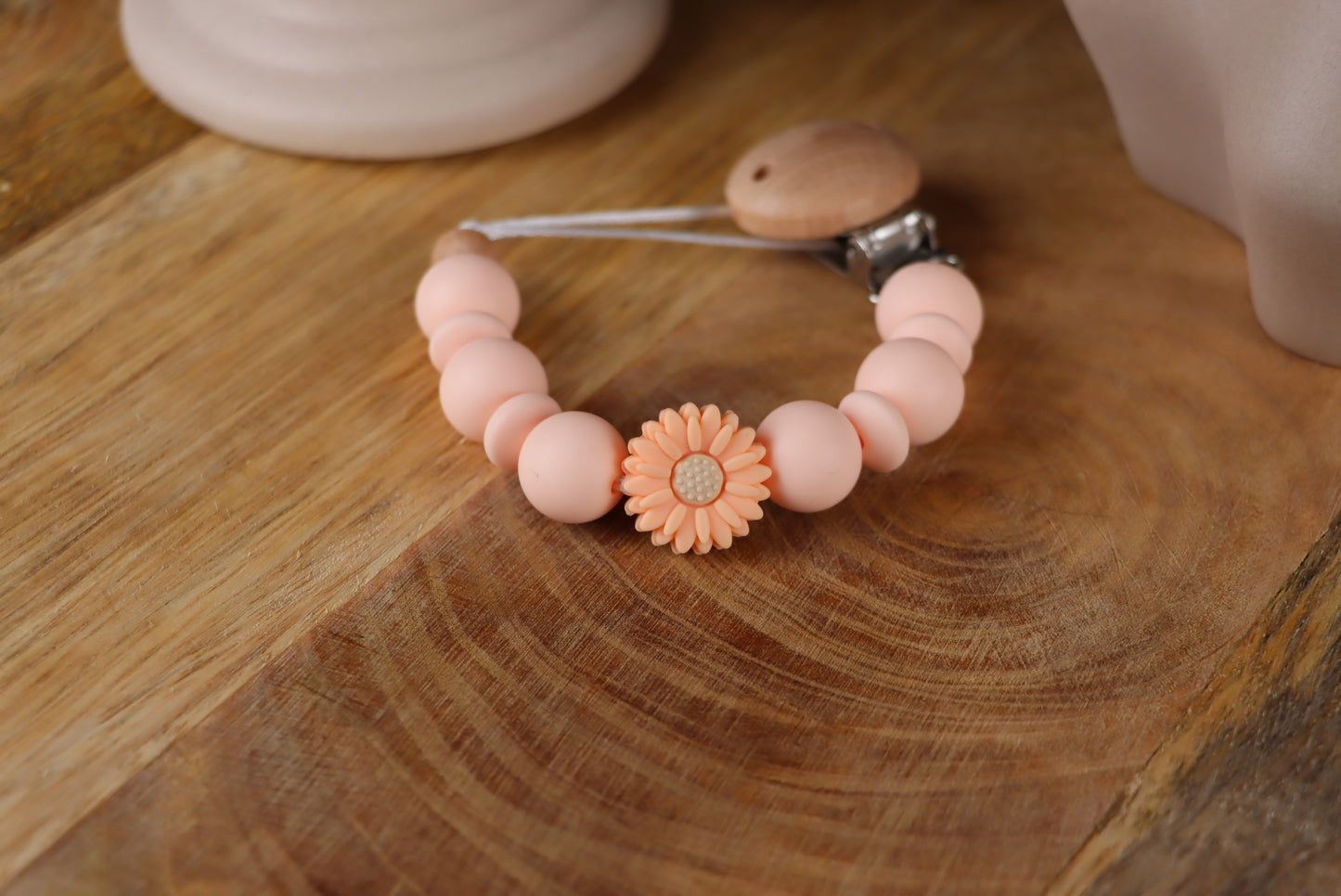 Schnullerkette Pink -Silikon