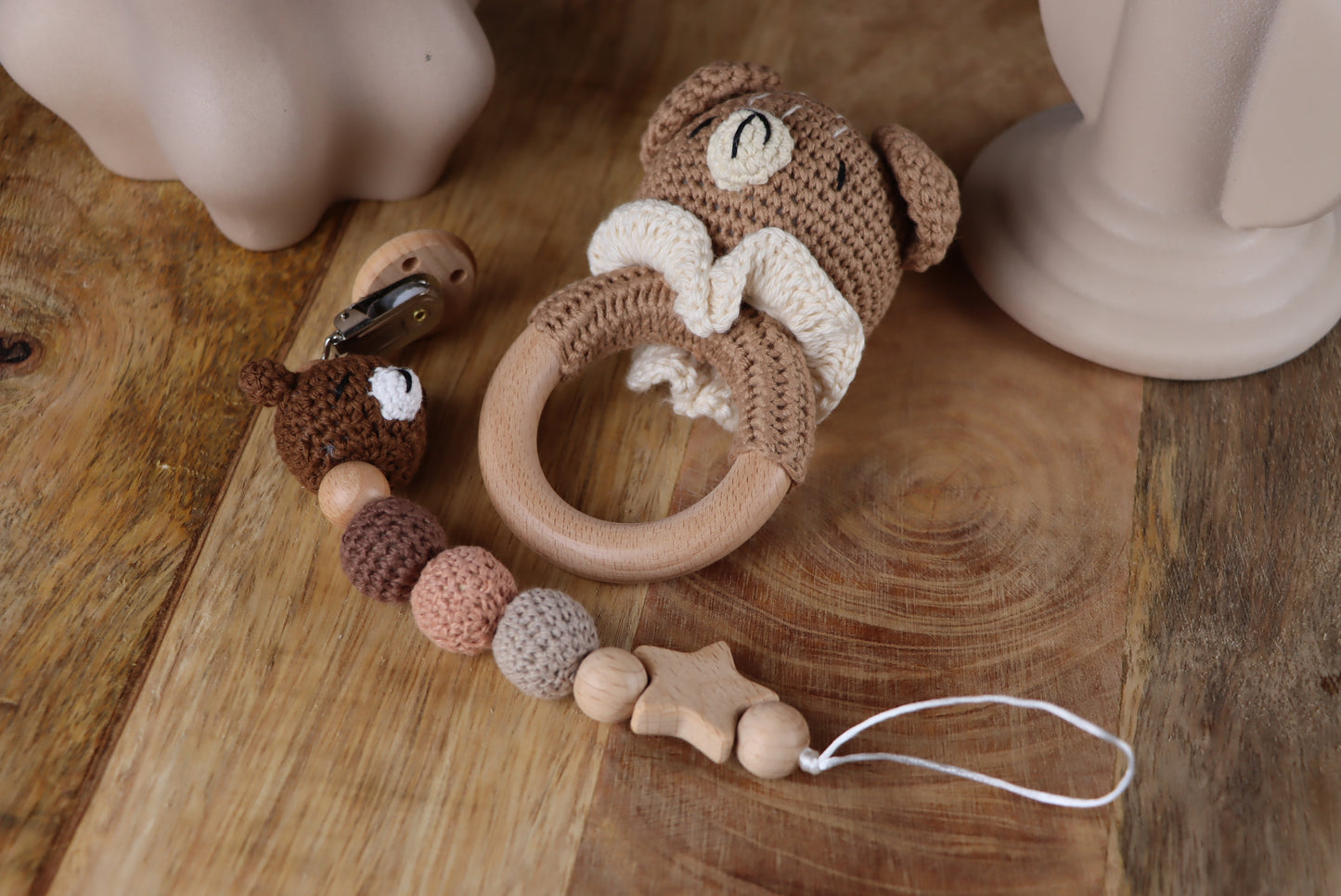 Gehäkelte Teddybär-Geschenkset