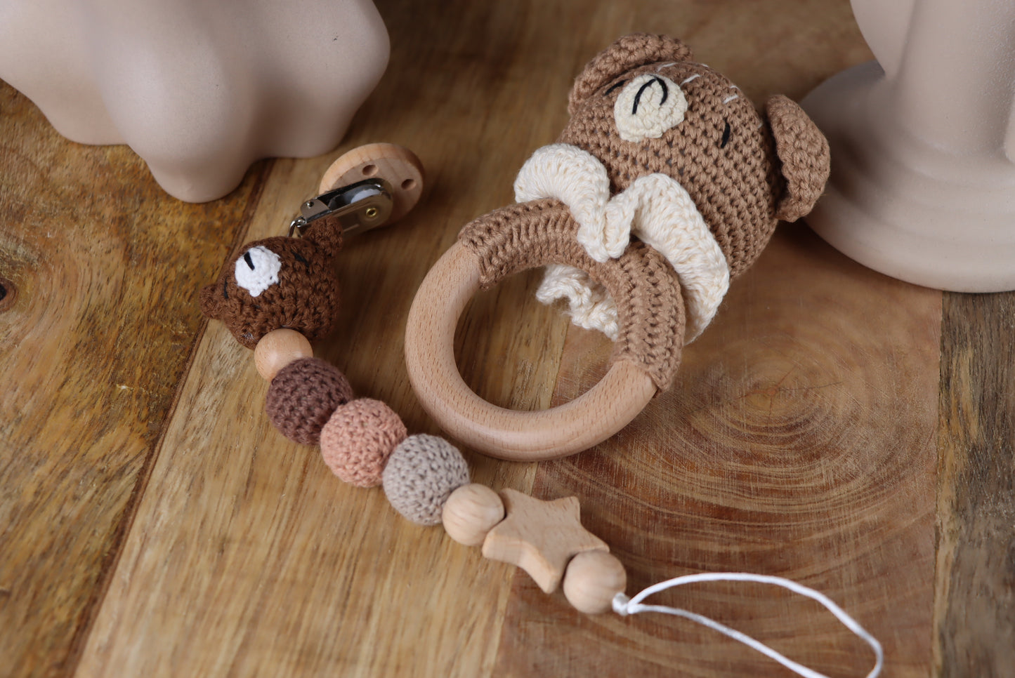 Gehäkelte Teddybär-Geschenkset