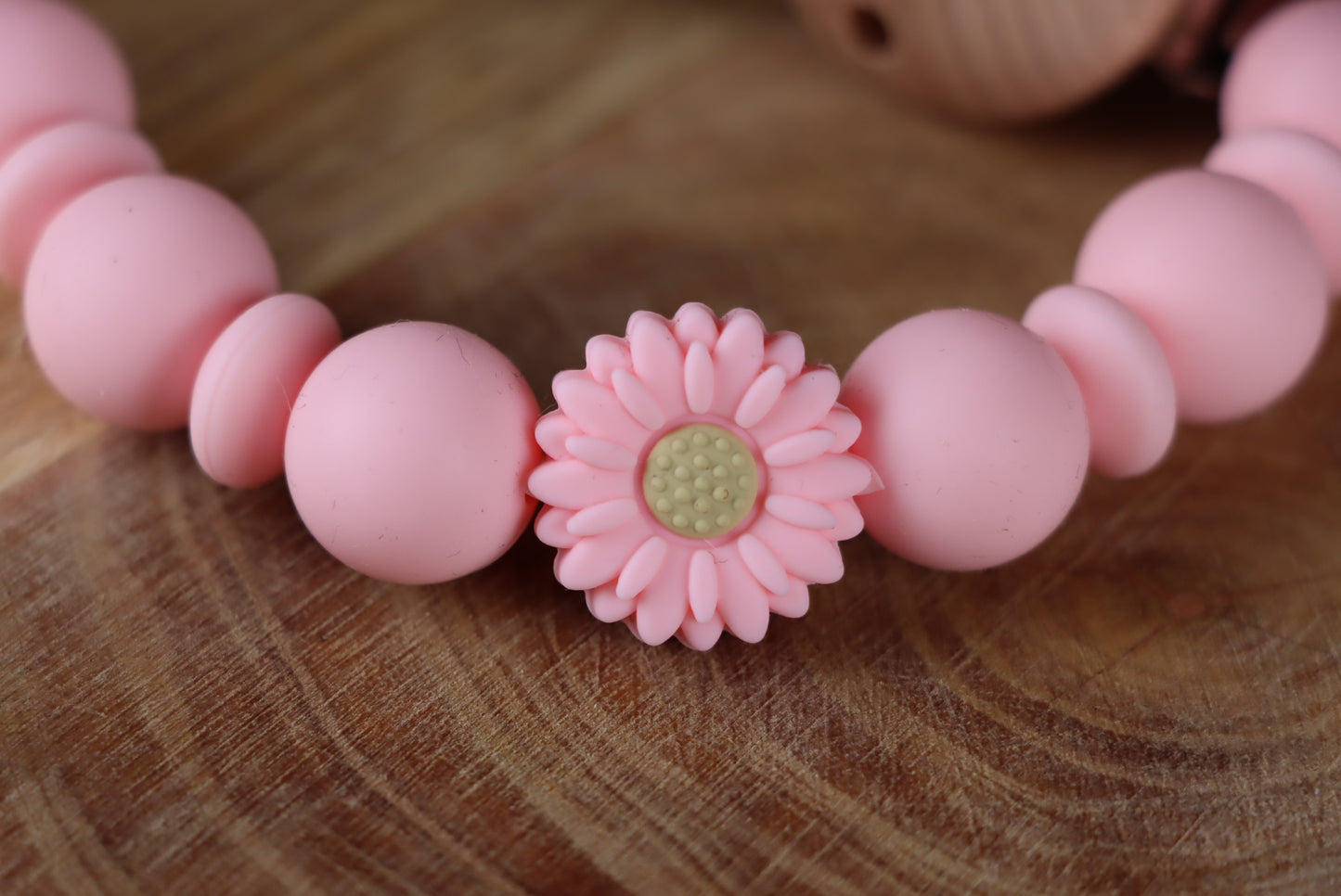 Schnullerkette Rosa -Silikon