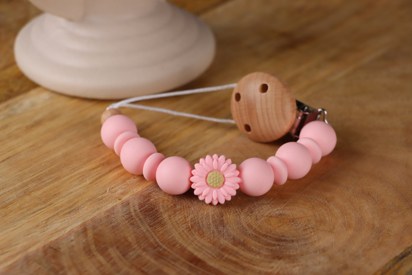 Schnullerkette Rosa -Silikon