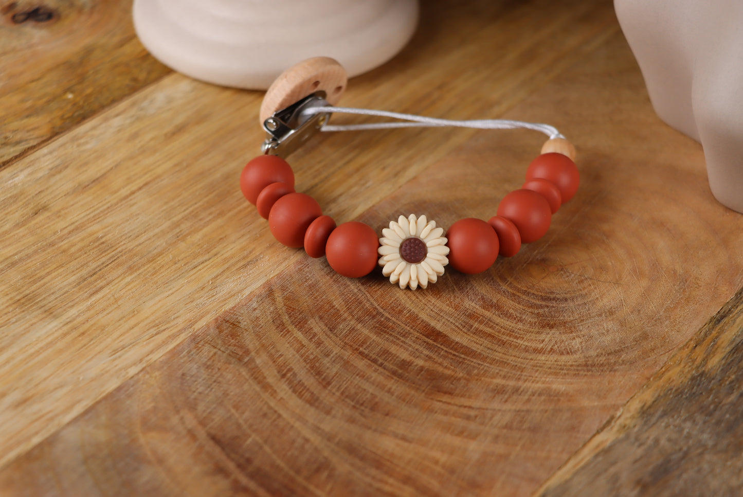Schnullerkette Terracotta -Silikon