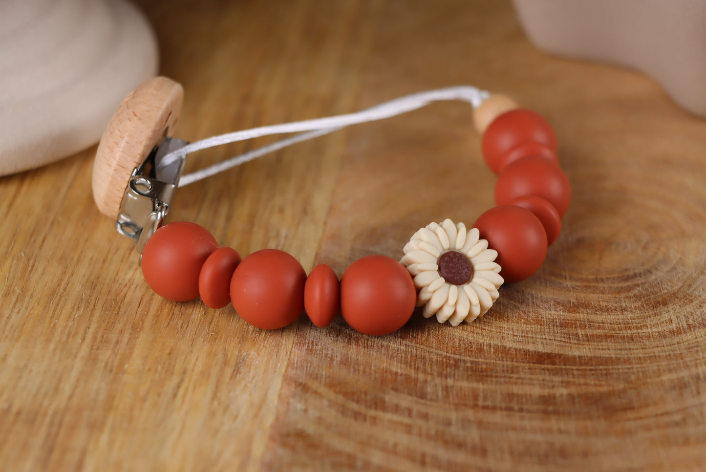 Schnullerkette Terracotta -Silikon