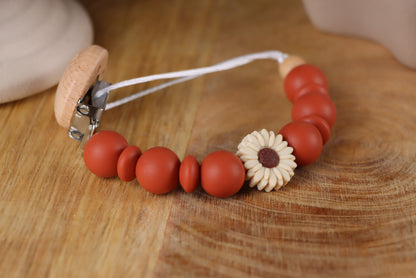 Schnullerkette Terracotta -Silikon