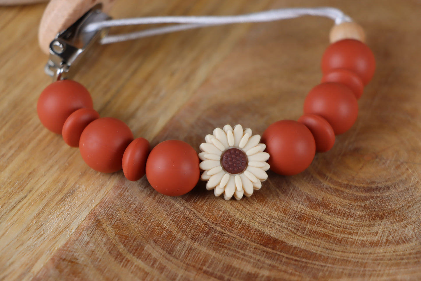 Schnullerkette Terracotta -Silikon