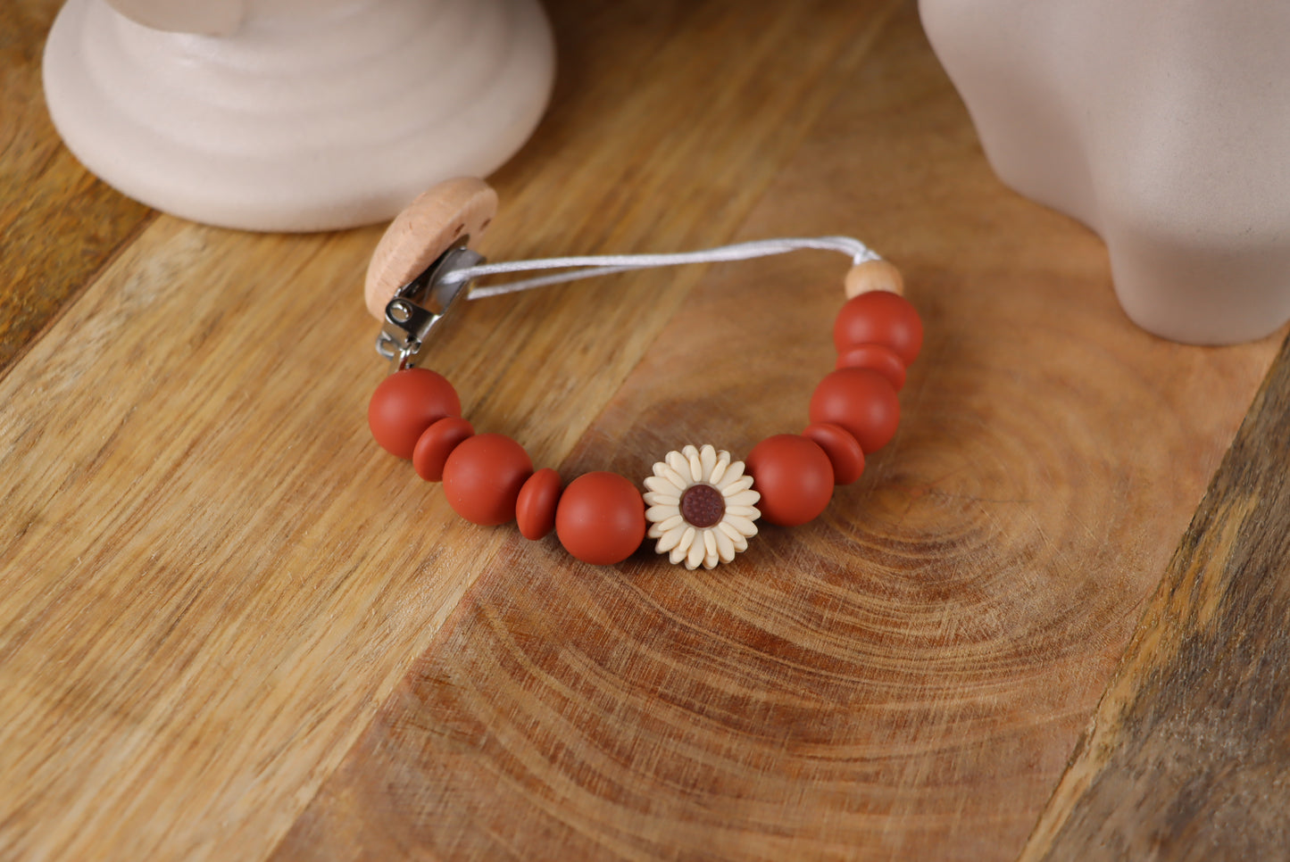 Schnullerkette Terracotta -Silikon