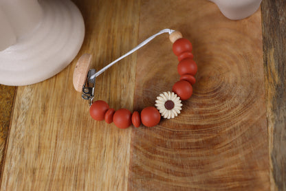 Schnullerkette Terracotta -Silikon