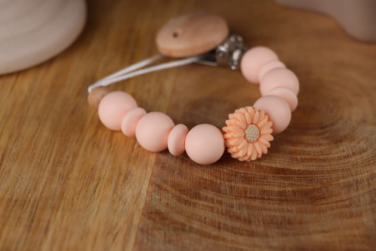 Schnullerkette Pink -Silikon