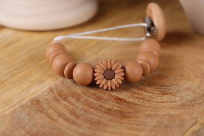 Schnullerkette in Braun - Silikon