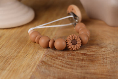 Schnullerkette in Braun - Silikon