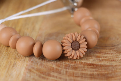 Schnullerkette in Braun - Silikon