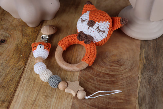 Gehäkelte Fuchs-Geschenkset