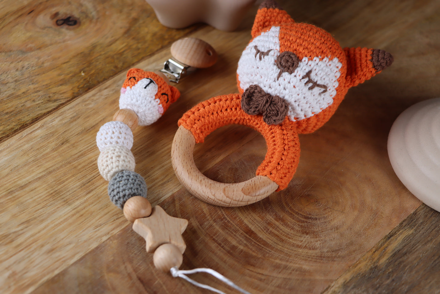 Gehäkelte Fuchs-Geschenkset