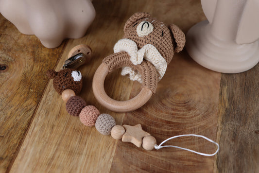 Gehäkelte Teddybär-Geschenkset