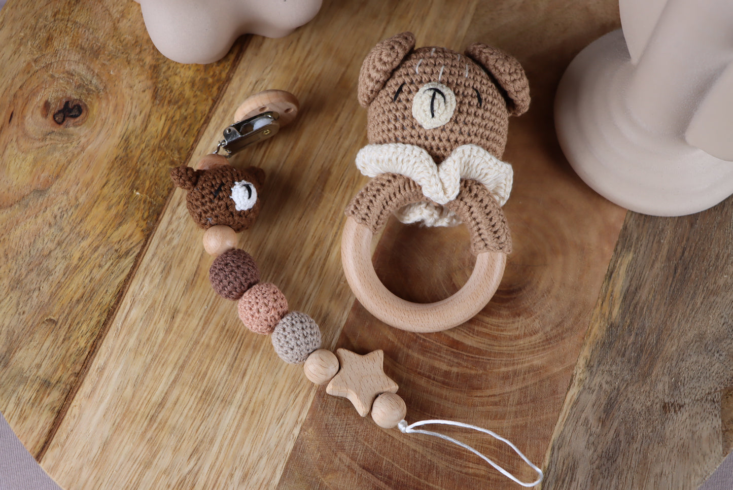 Gehäkelte Teddybär-Geschenkset